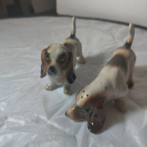 Hound Dog Salt & Pepper Set by Lefton. Vintage Victoria  Co. Japan